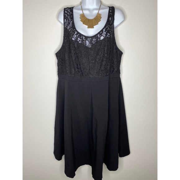 Torrid Black Dress Lace Bodice Solid - Picture 1 of 5